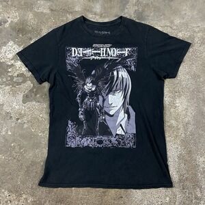 Vintage Y2K Death Note T-Shirt Size Small Black Anime Graphic Shonen Jump Logo